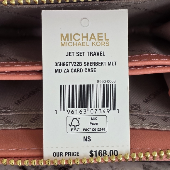 Michael Kors Jet Set Logo Medium Card Case Wallet - Picture 5 of 6